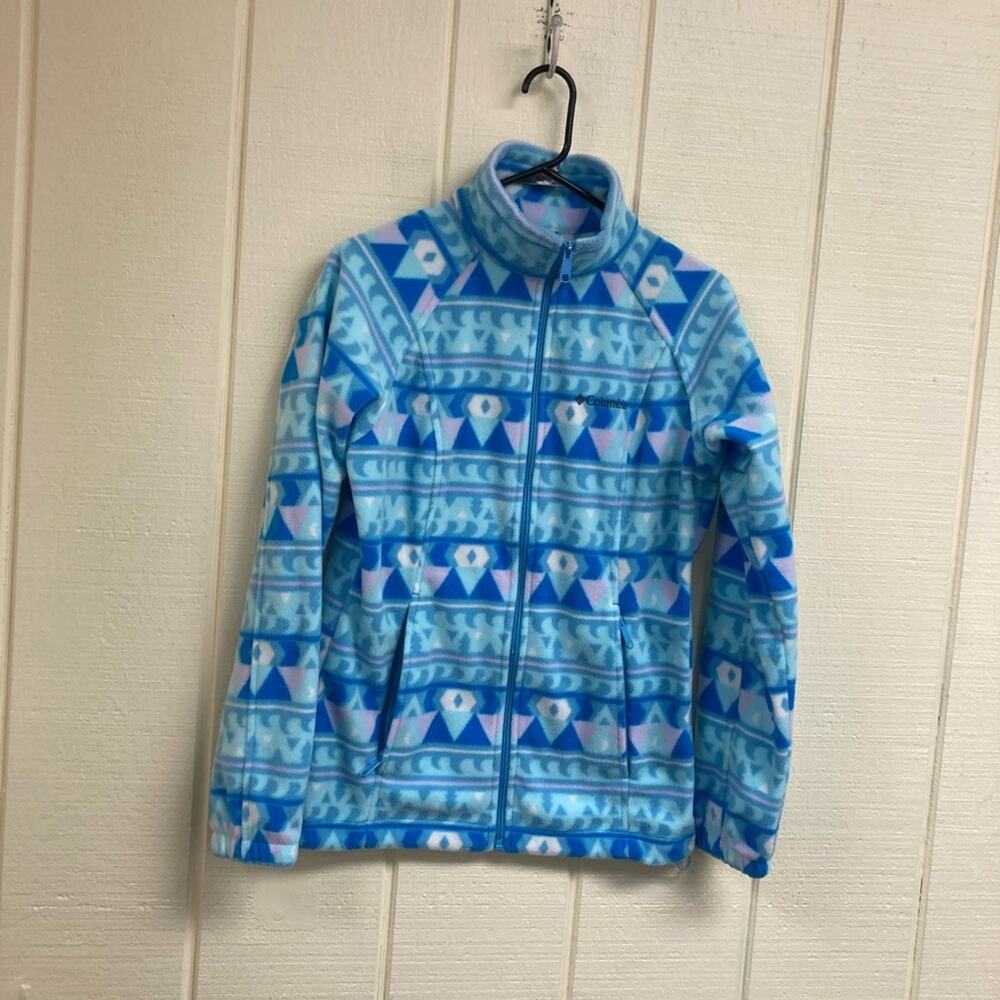 Columbia Zip Up Fleece Blue and Purple Women's Small